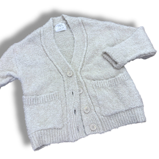 Size 8-9 Zara cream cardigan with pockets Default Title / 9-Aug / Girl