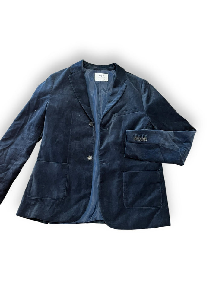 Size 13/14 Zara navy velvet blazer Default Title / 13-14 / Boy