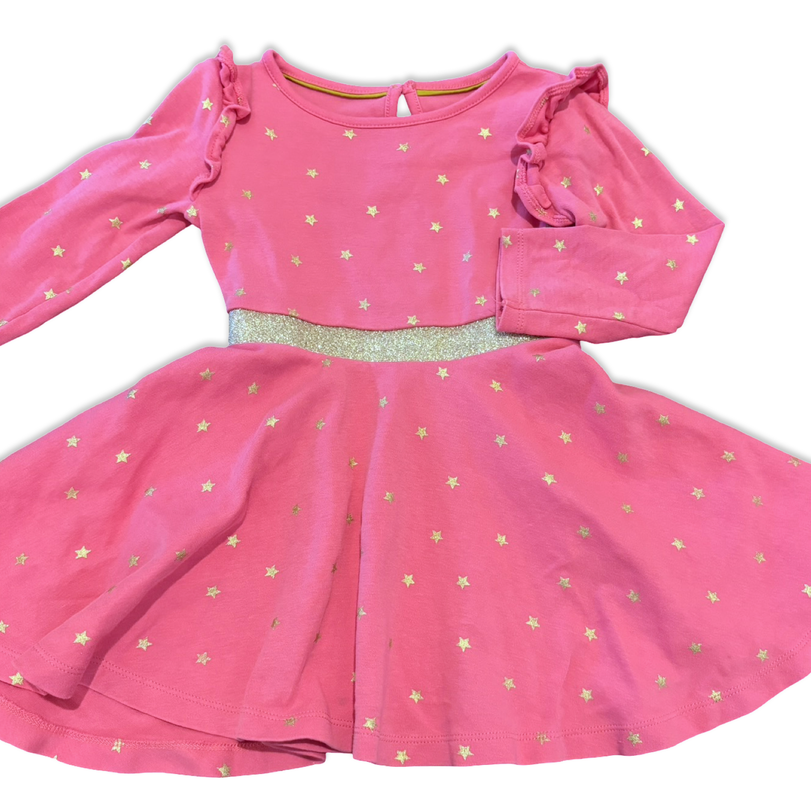 Size 2-3 Boden pink dress with gold stars- few spots Default Title / 3-Feb / Girl