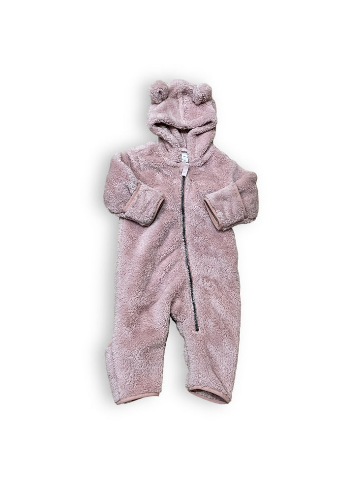 Size 12-18 month Hanna Andersson pink fleece bunting with ears Default Title / 12-18 month / Girl