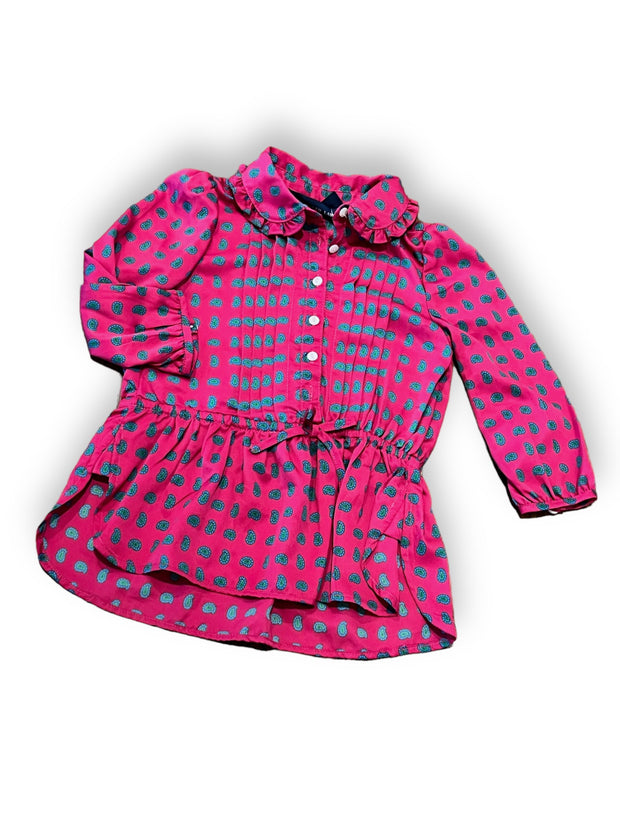Size 18 month Ralph lauren pink paisley, tuxedo front collar tunic Default Title / 18 month / Girl