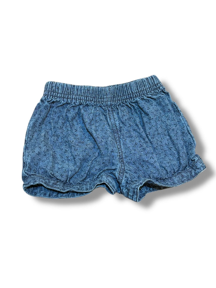 Size 18-24 month Tea Collection denim shorts with navy dragonfly pattern Default Title / 18-24 month / Girl