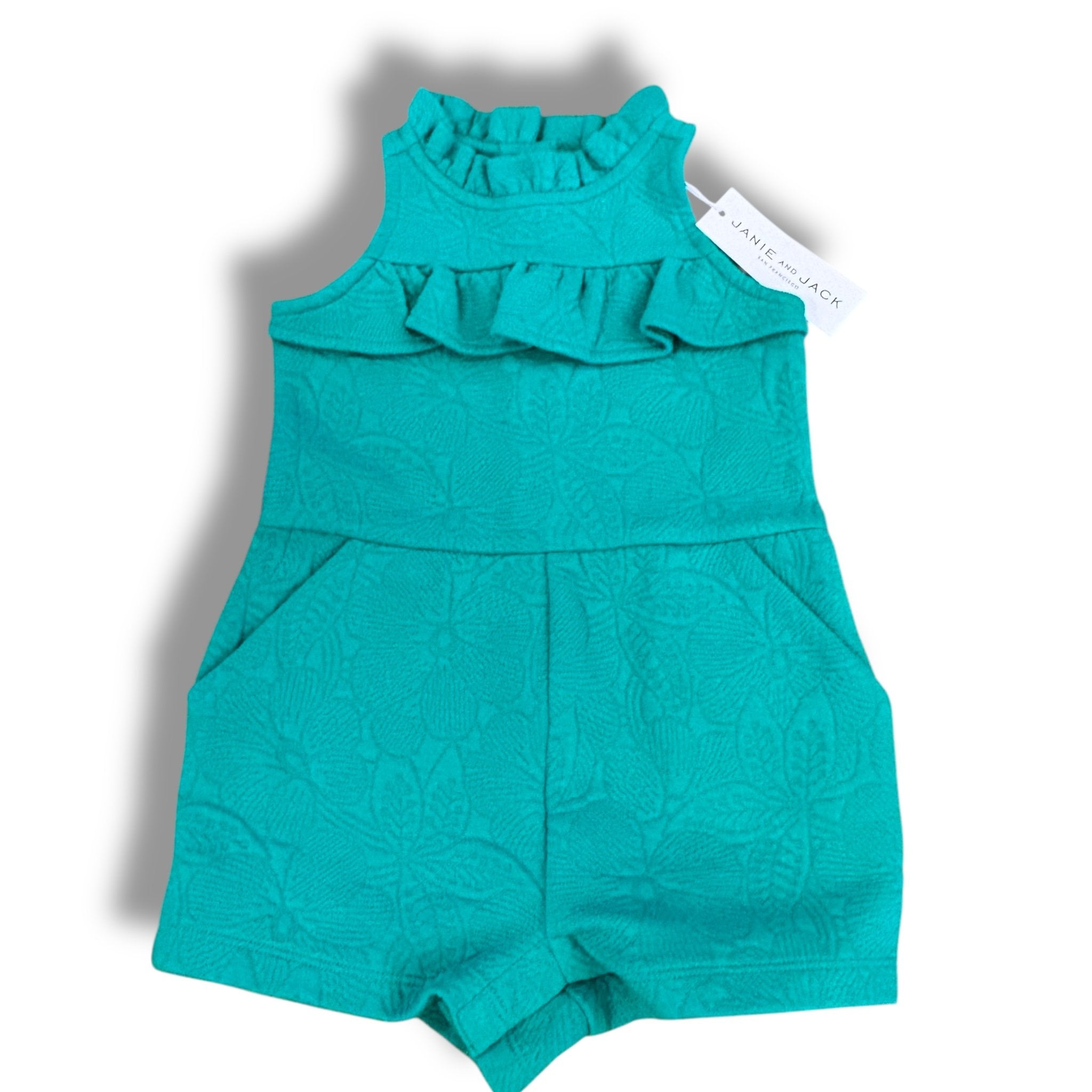 Size 12-18 month Janie and jack green textured romper NWT Default Title / 12-18 month / Girl