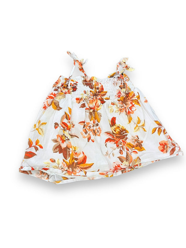 Size 18-24 month Janie and Jack white tunic with brown/orange leaves and flowers Default Title / 18-24 month / Girl