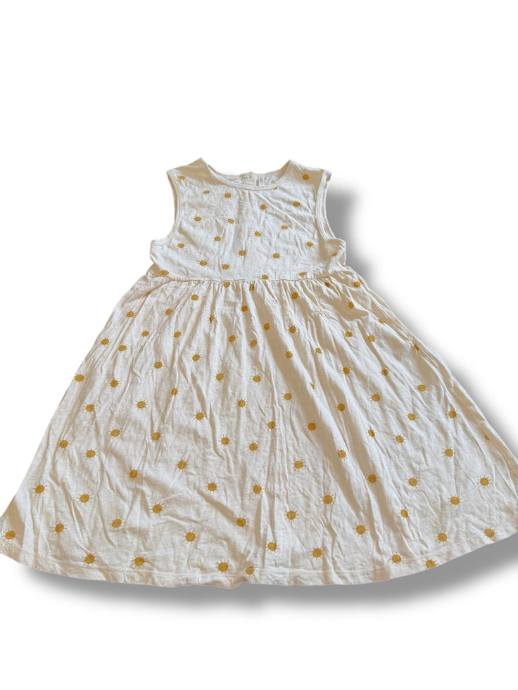 size 10-12 Rylee and Cru cream sleeveless dress with gold suns all over Default Title / 12-Oct / -