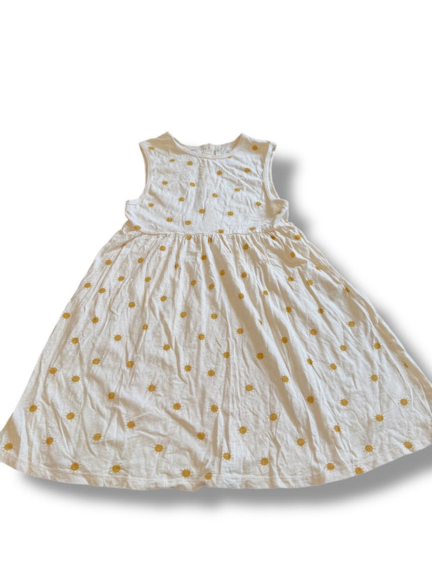 size 10-12 Rylee and Cru cream sleeveless dress with gold suns all over Default Title / 12-Oct / -