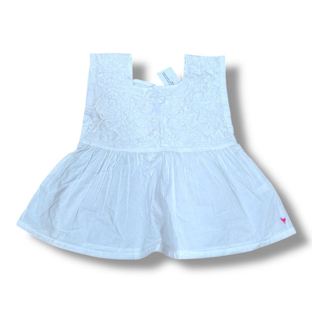 Size 14 Pink Chicken cream tank top with cream flower applique top NWOT Default Title / 14 / Girl