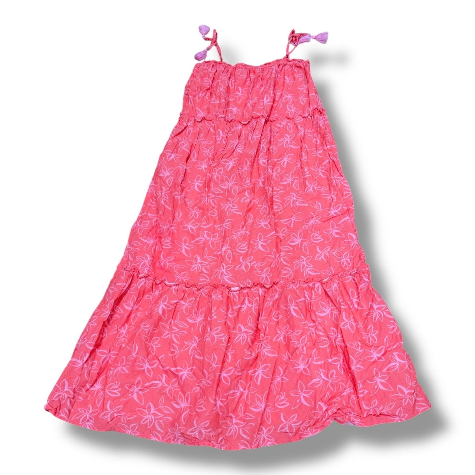 Size 14 Feather 4 Arrow hot pink maxi dress with pink flowers Default Title / 14 / Girl