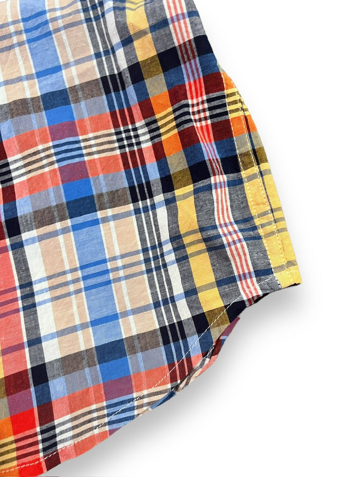 Size 4 Janie and Jack button down shirt in red, navy, blue and yellow plaid Default Title / 4 / Boy