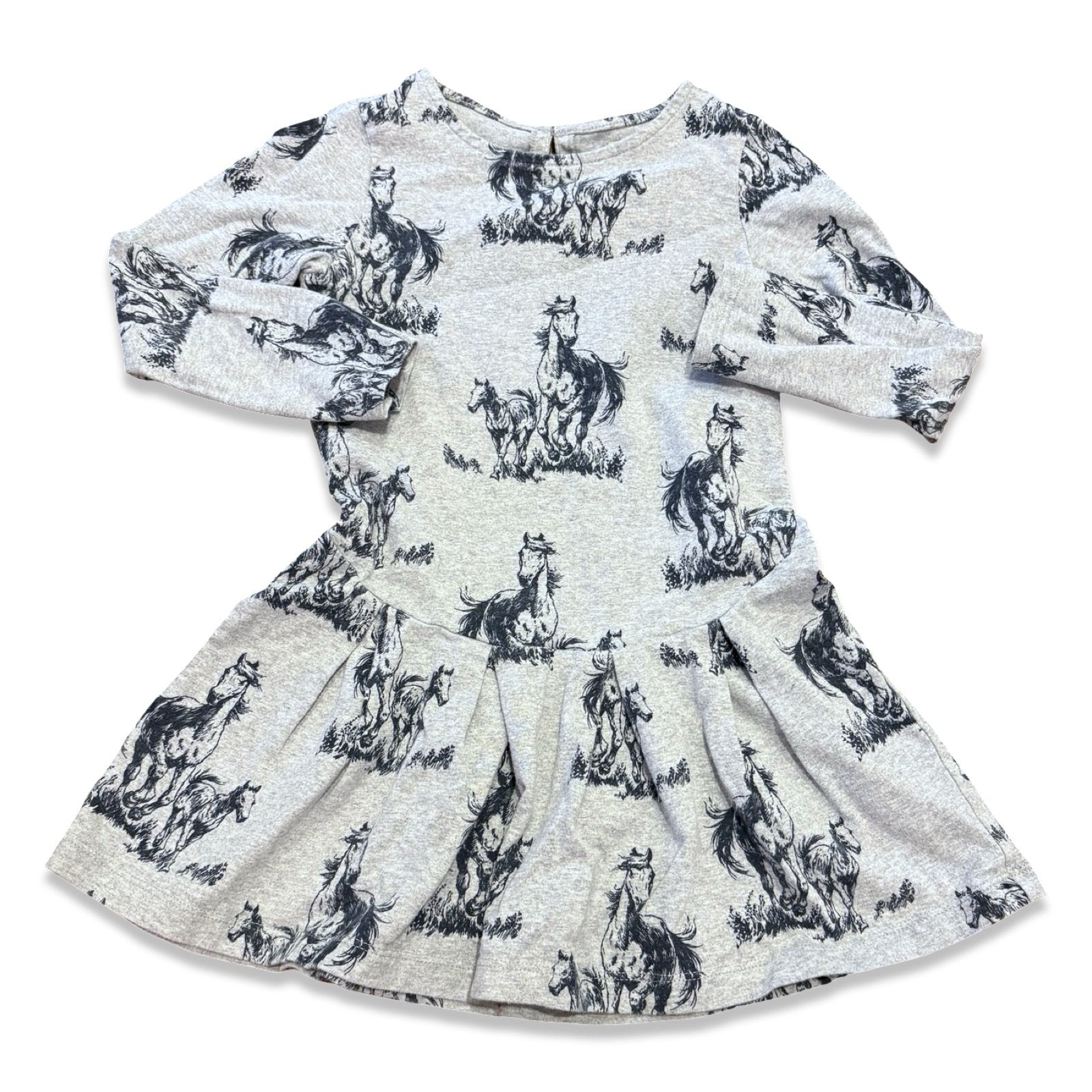 Size 5 Tea Collection grey dress with horses Default Title / 5 / Girl