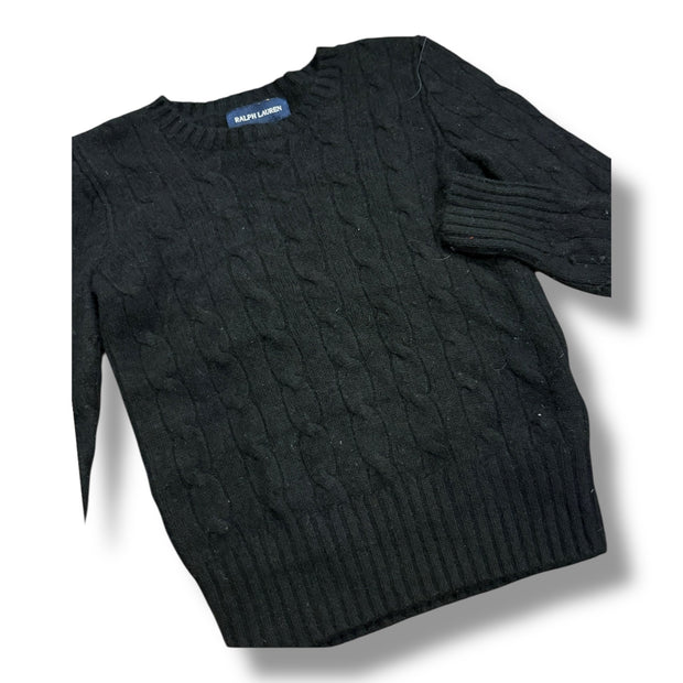 Size 7 Ralph Lauren black cashmere crewneck sweater Default Title / 7 / Boy