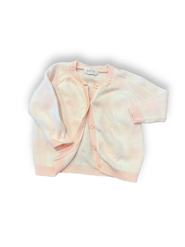 Size 0-3 month Angel dear pink/white stripe cardigan Default Title / 0-3 month / Girl