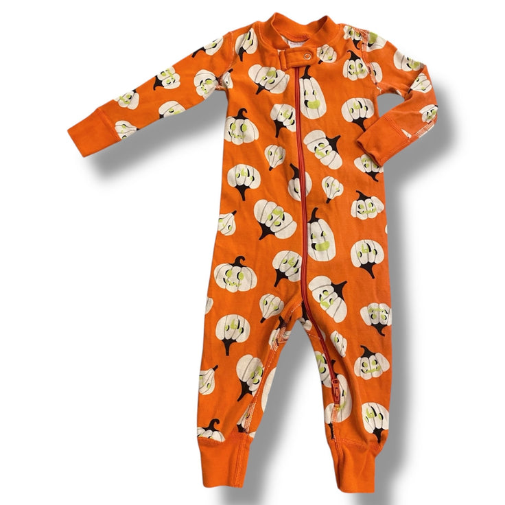 Size 12-18 month Hanna Andersson orange sleeper with pumpkins Default Title / 12-18 month / -