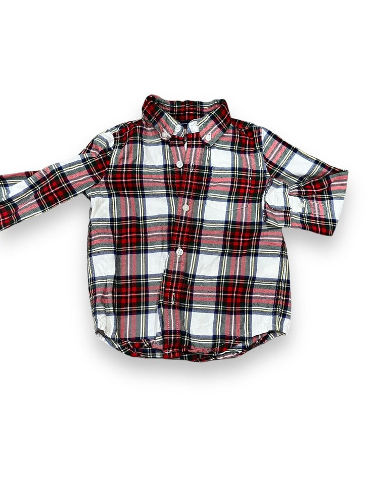 Size 18-24 Janie and Jack red/green/yellow/blue plaid button down Default Title / 18-24 month / Boy