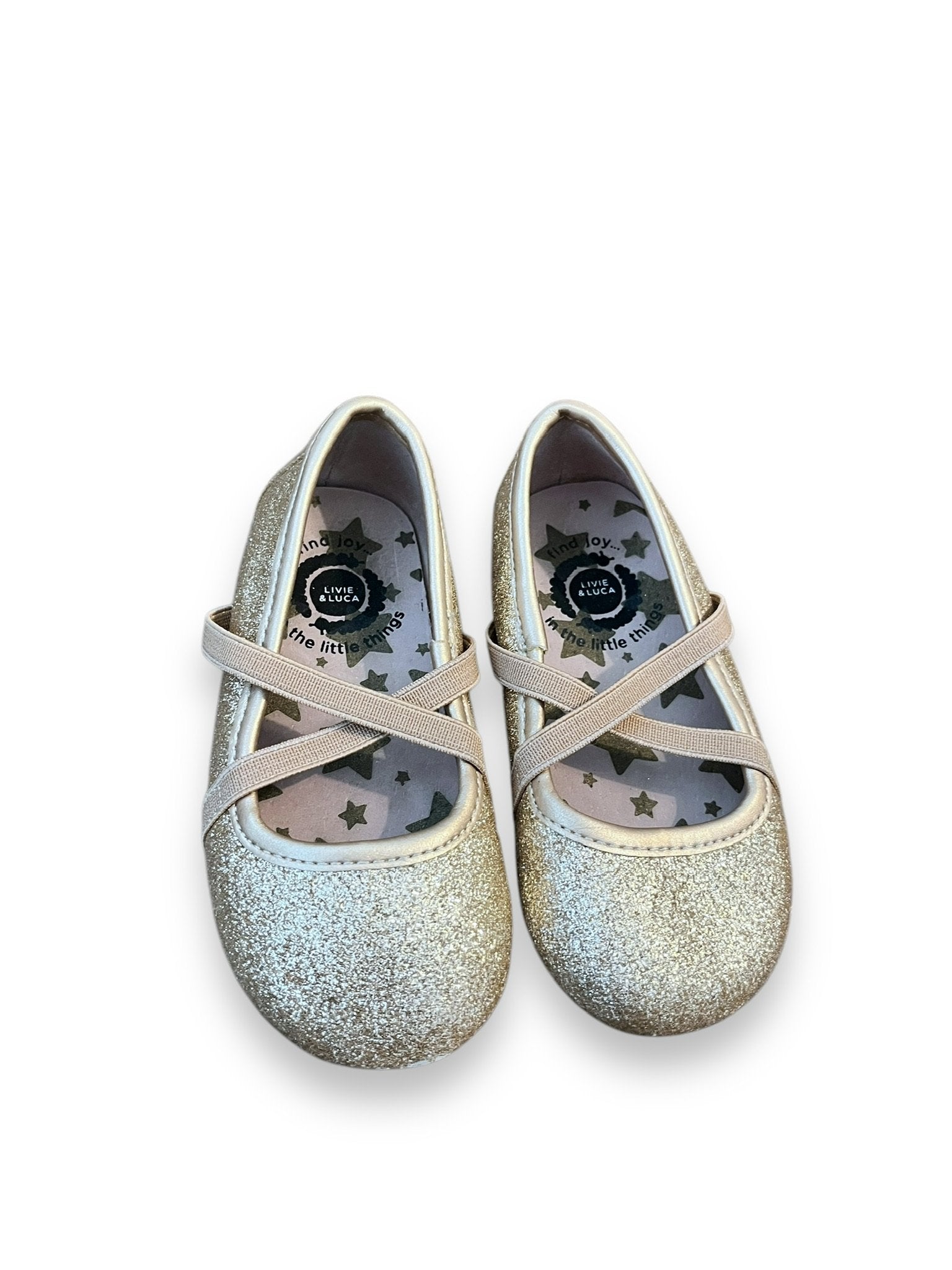 Size 6 Live and Luca Gold Sparkle Flats Default Title / 6 / -