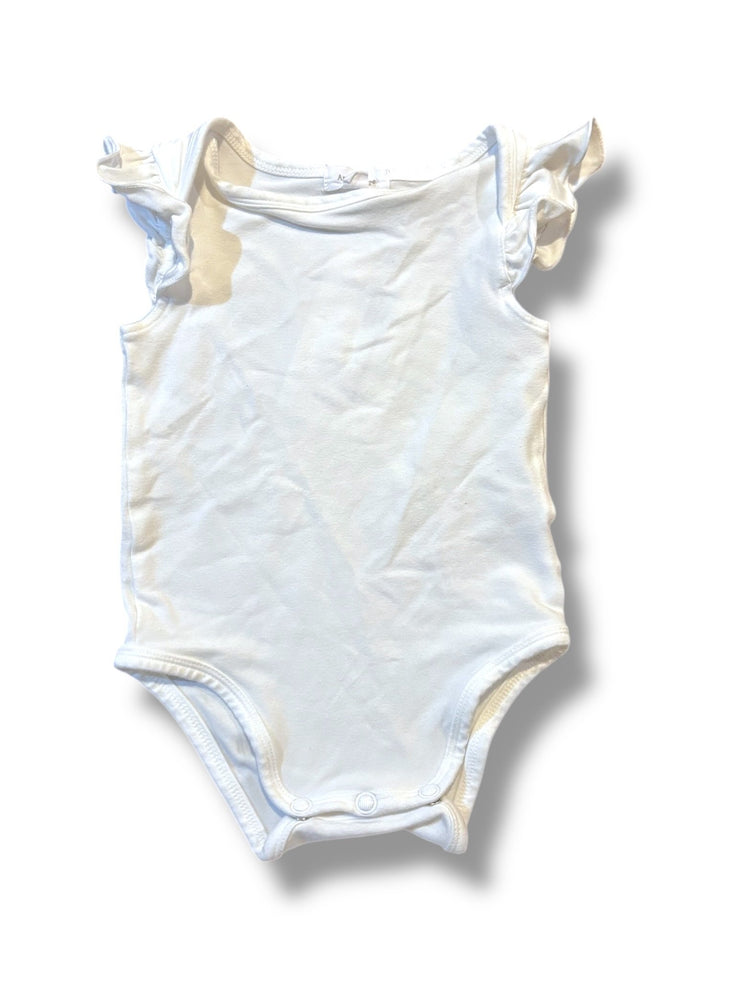 Size 3-6 month Angel Dear white onesie w/ ruffle sleeves Default Title / 3-6 month / Girl
