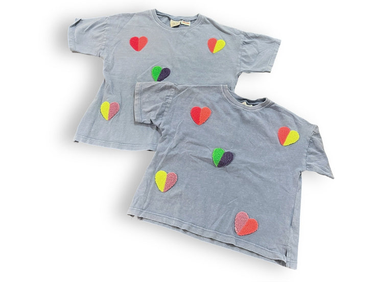 Size 4 Zara Blue Shirt with Hearts Default Title / 4 / Girl