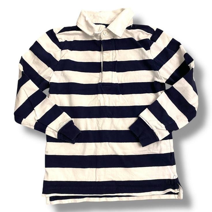 Size 5 Janie and Jack navy and white rugby long sleeve polo Default Title / 5 / Boy