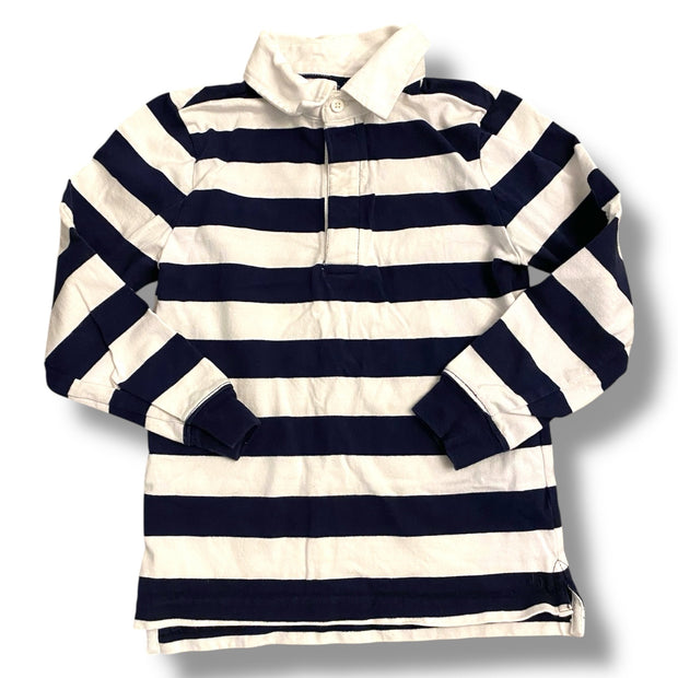 Size 5 Janie and Jack navy and white rugby long sleeve polo Default Title / 5 / Boy