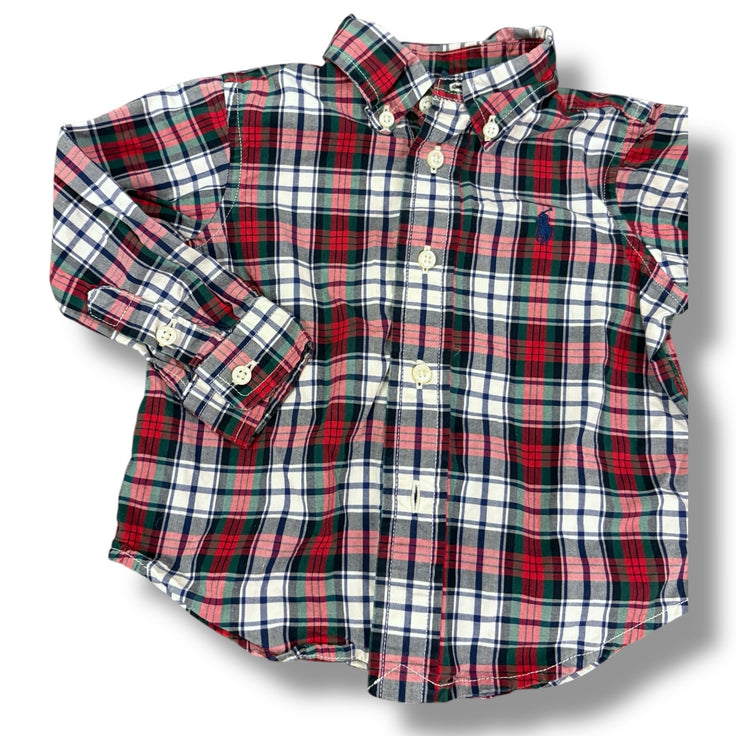 SIze 12 month Ralph Lauren red/green/navy/white plaid button up Default Title / 12 month / Boy