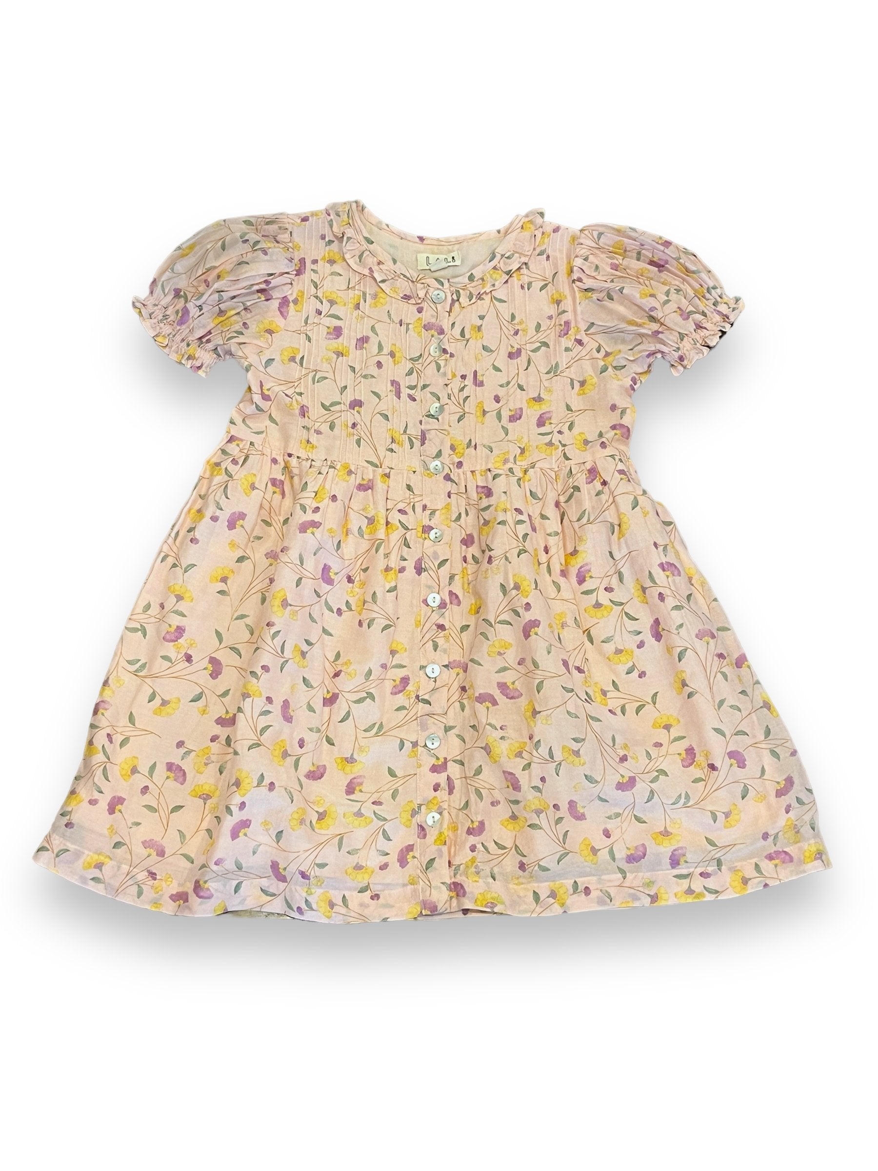 Size 5 Lali pink floral lined button up dress Default Title / 5 / Girl