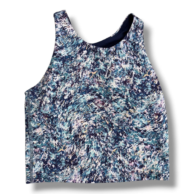 Size 8-10 Athleta blue/white/purple print racerback crop tank Default Title / 10-Aug / Girl