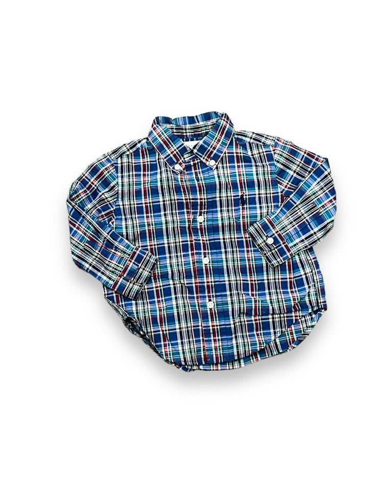 Size 12 month Ralph Lauren blue/red/green/yellow plaid button up Default Title / 12 / Boy
