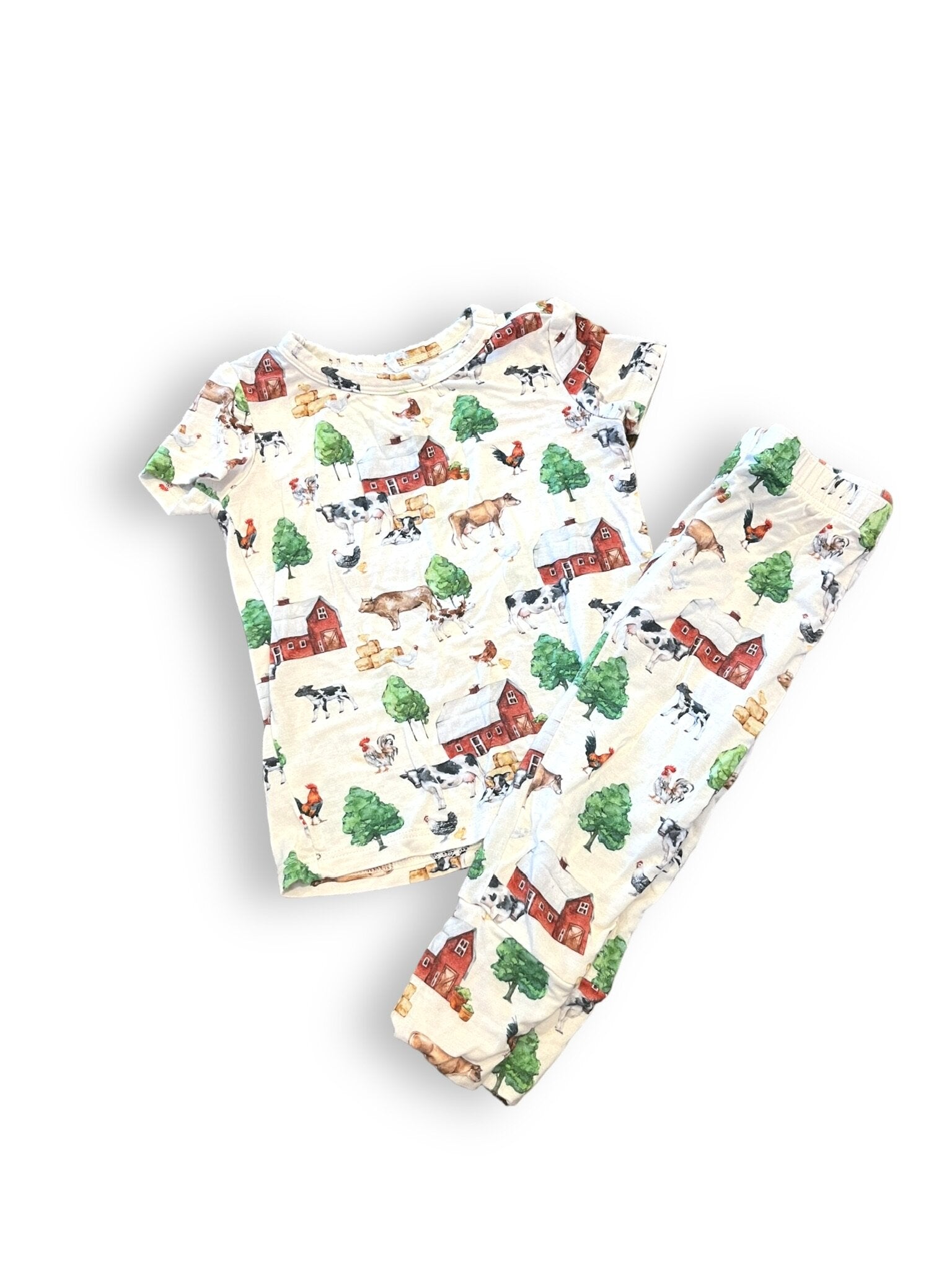 Size 6-12 month Posh Peanut barn and farm animal pajamas Default Title / 6-12 month / -