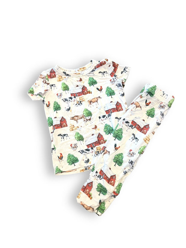 Size 6-12 month Posh Peanut barn and farm animal pajamas Default Title / 6-12 month / -