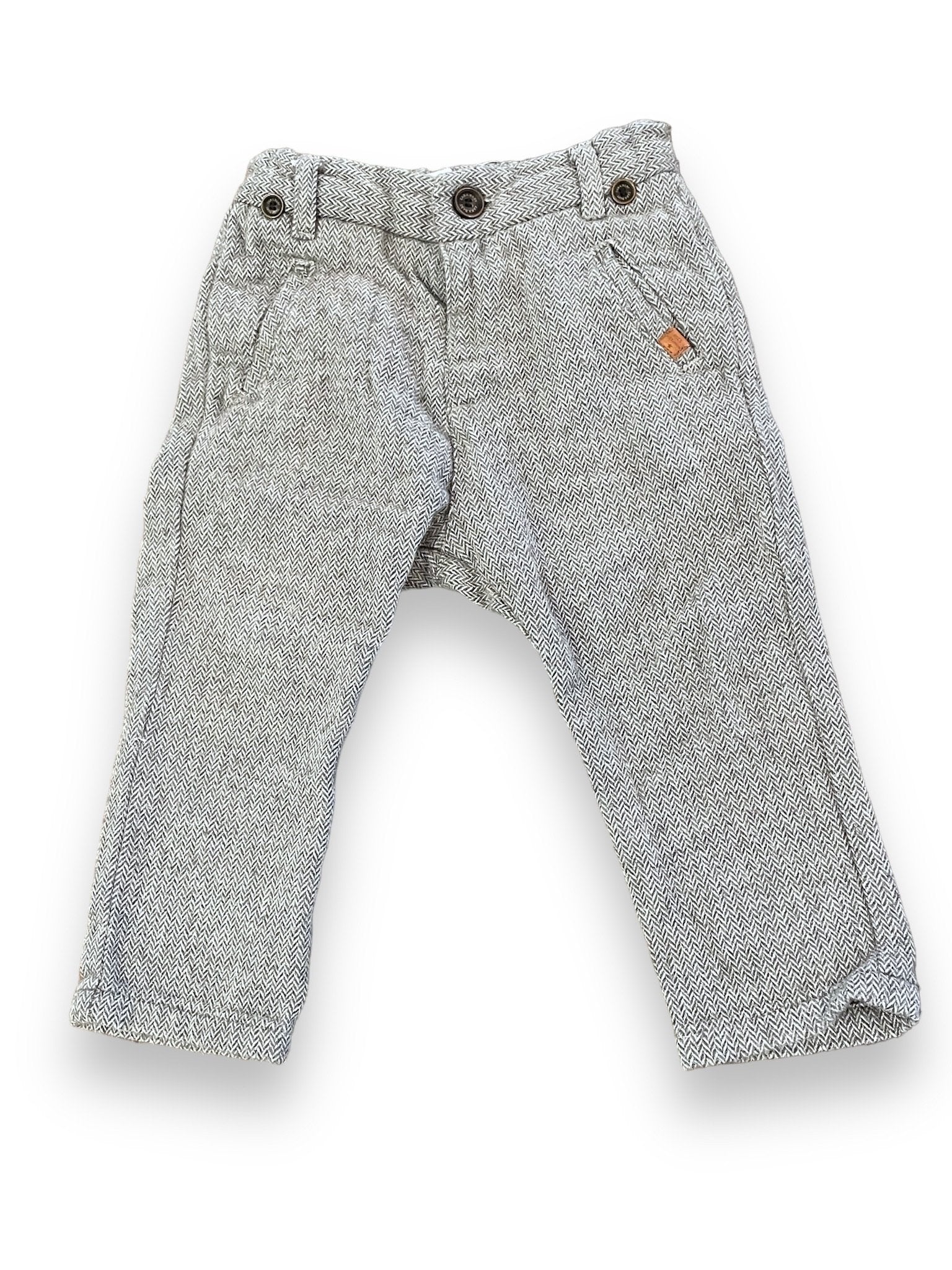 Size 9-12 month Zara herringbone pull on pants Default Title / 9-12 month / Boy