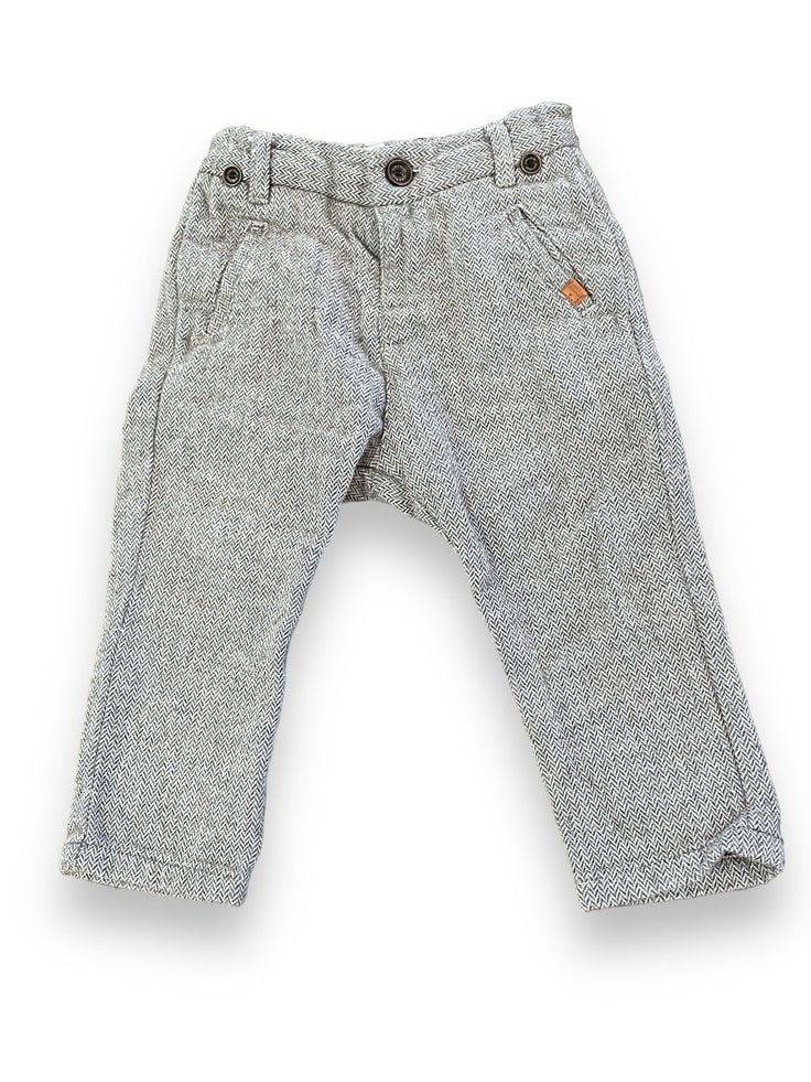 Size 9-12 month Zara herringbone pull on pants Default Title / 9-12 month / Boy