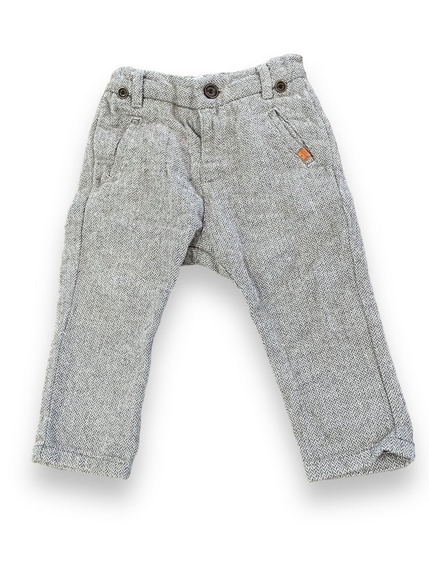 Size 9-12 month Zara herringbone pull on pants Default Title / 9-12 month / Boy