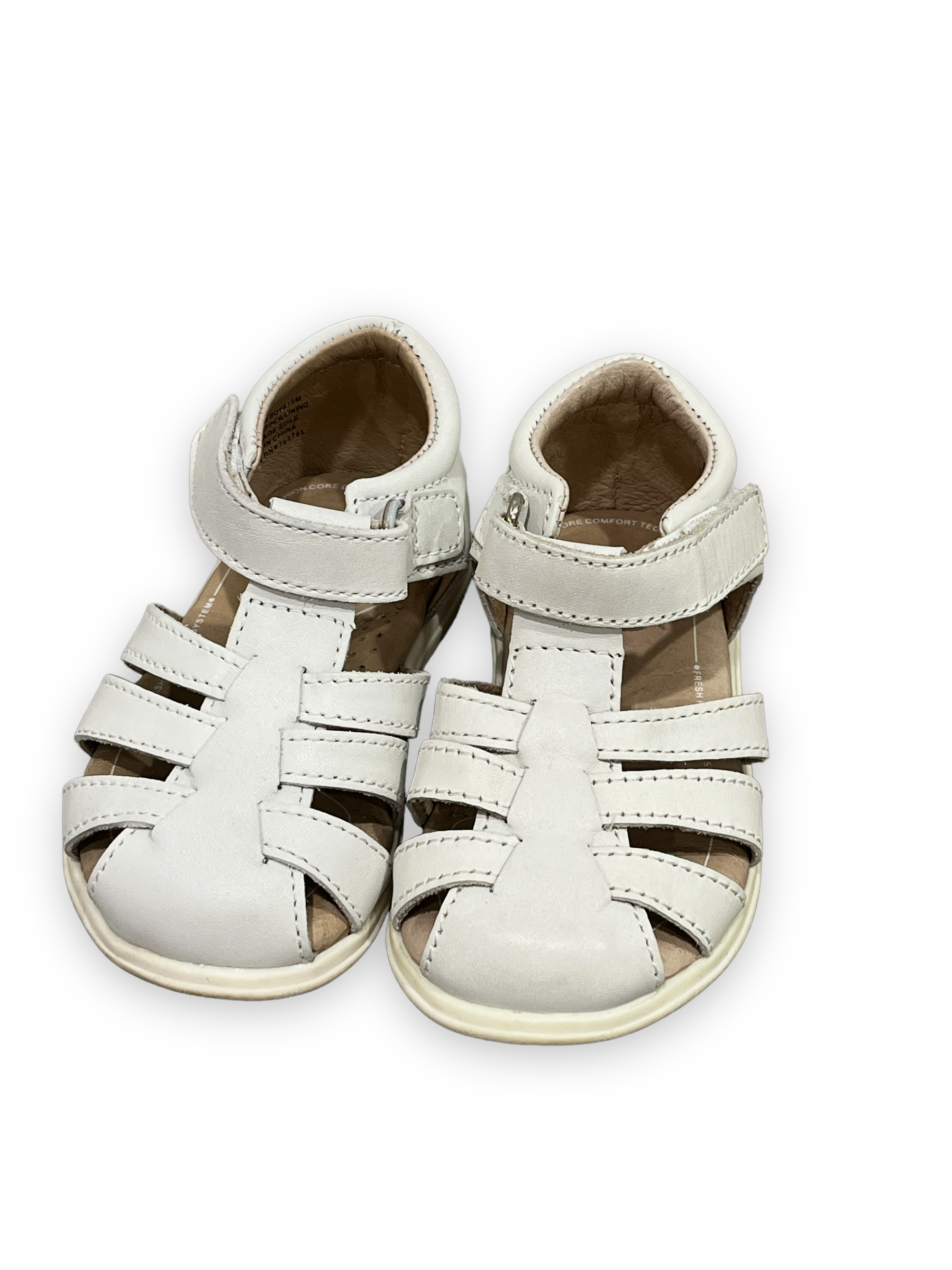 Size 5 toddler Sole Play white Velcro sandals Default Title / 5 / -