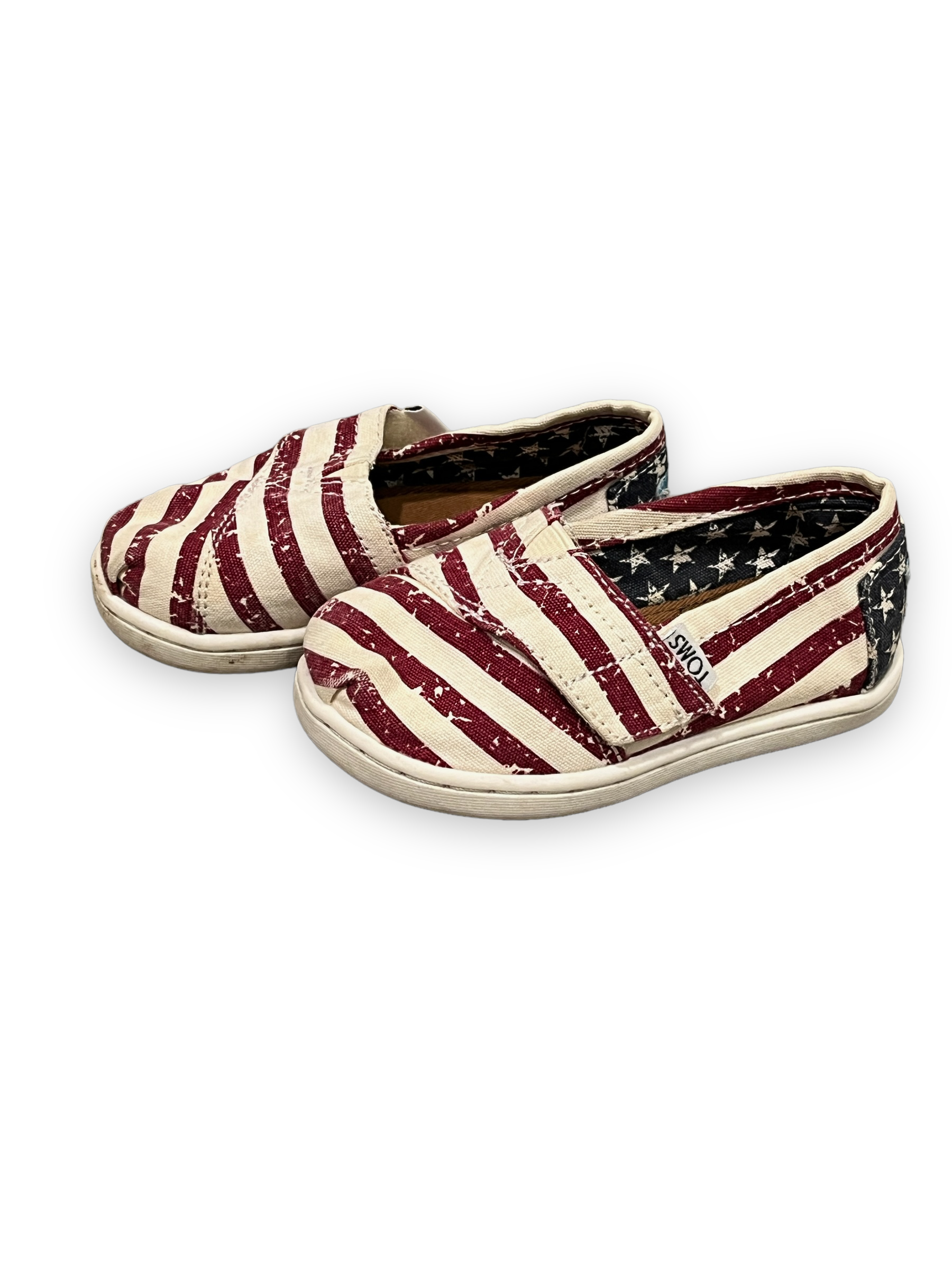 Size 5 Toddler Toms American flag Velcro shoes Default Title / 5 / -