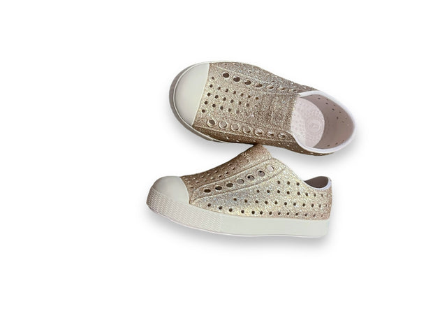 Size 8 Toddler Natives gold sparkle shoes NWOT Default Title / 8 / -