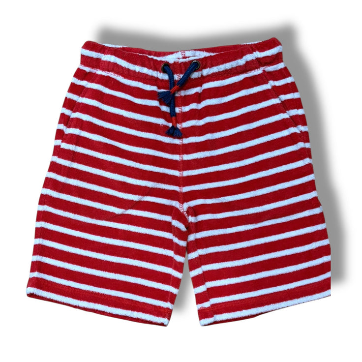 Size 8 Boden red/white striped terrycloth shorts with blue pockets Default Title / 8 / Boy