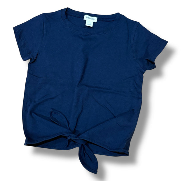 Size 4/5 Crewcuts (Factory) navy short sleeve tee with tie front Default Title / 5-Apr / Girl