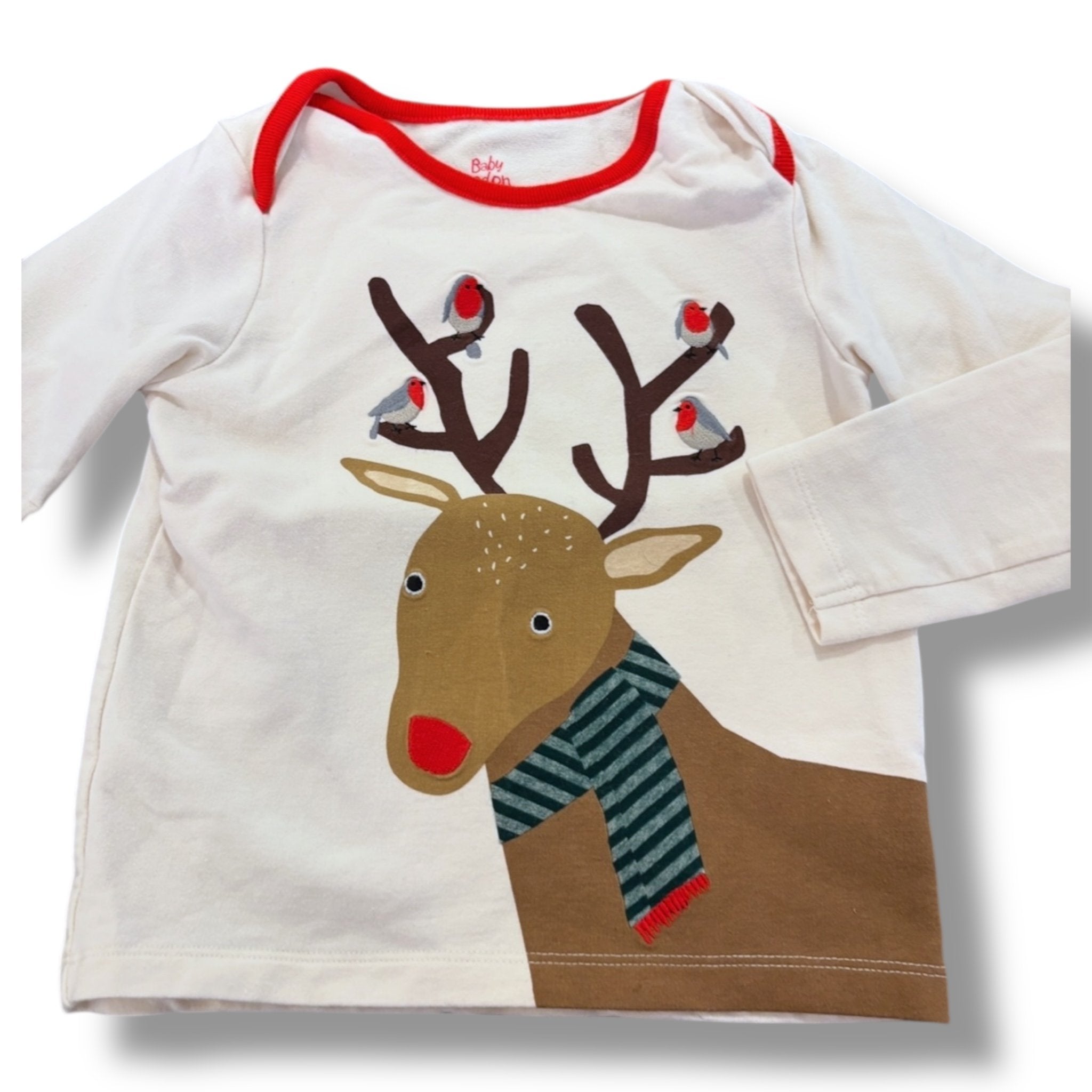 Size 2-3 Boden reindeer long sleeve tee Default Title / 3-Feb / Boy