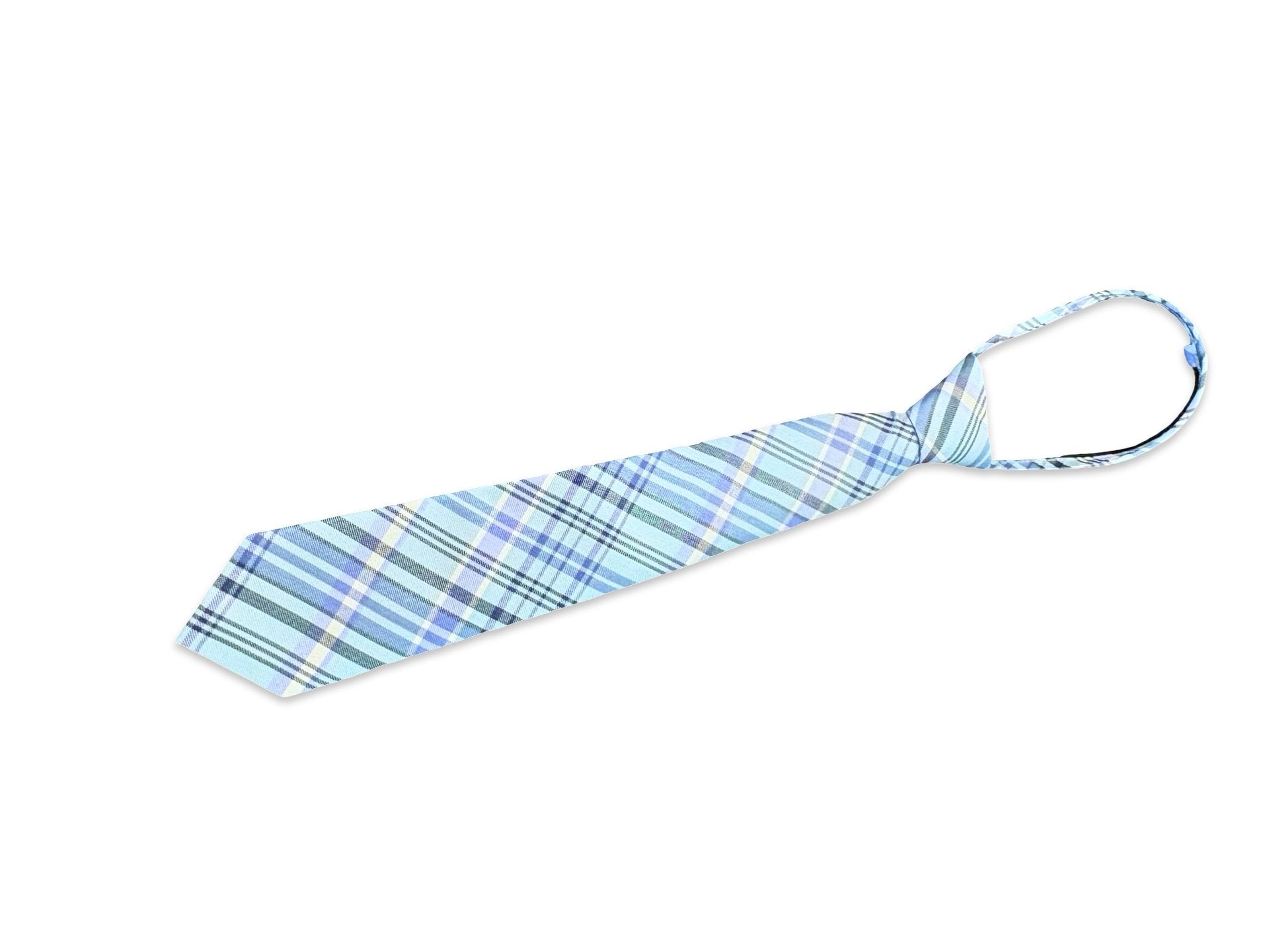 N/S Class Club light blue plaid zipper tie Default Title / One Size / -