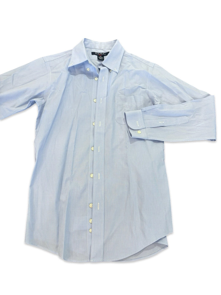 Size 14 Brooks Brothers light blue and white small checkered long sleeve button up Default Title / 14 / Boy