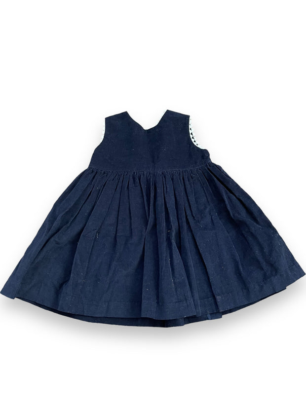 Size 9 month Bella Bliss dark navy corduroy jumper with white trim Default Title / 9 month / Girl