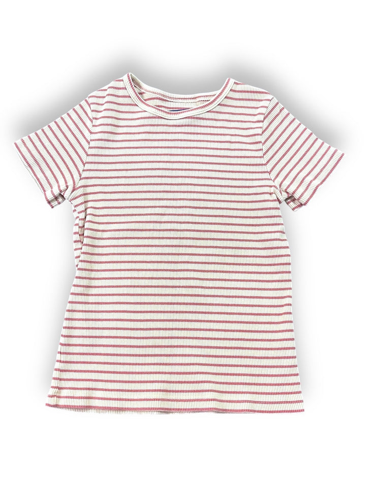 light pink and cream ribbed tee Default Title / One Size / -