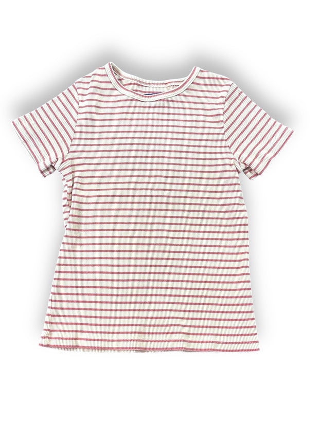 light pink and cream ribbed tee Default Title / One Size / -