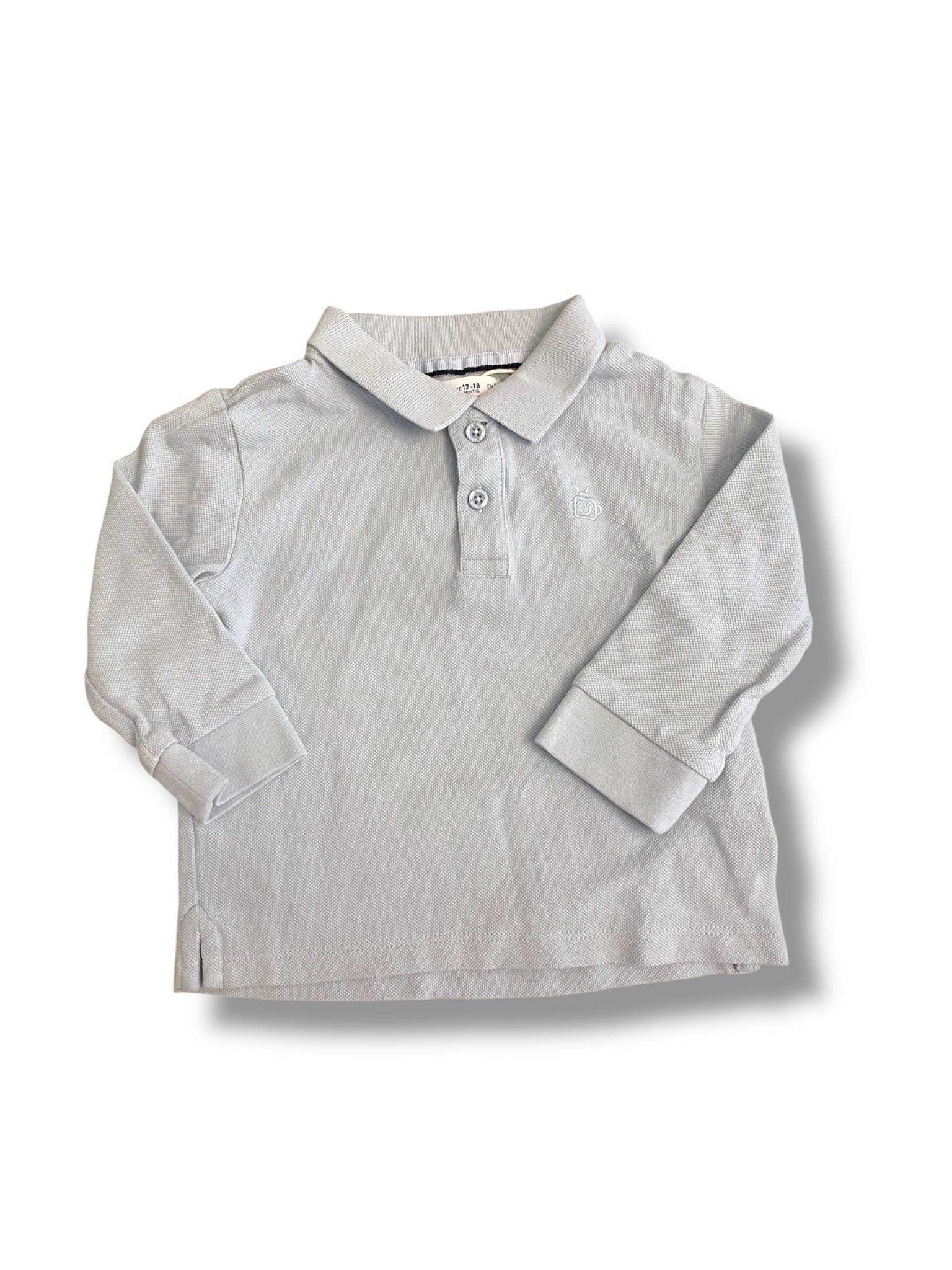 Size 12-18 month Zara light blue long sleeve polo Default Title / 12-18 month / Boy