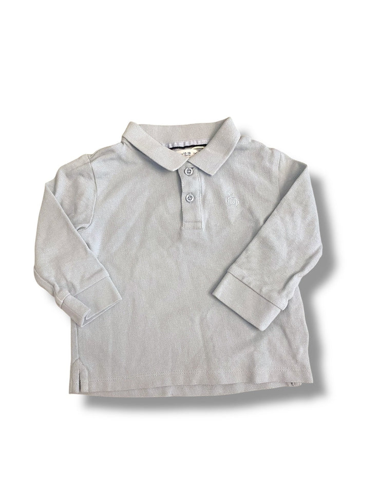 Size 12-18 month Zara light blue long sleeve polo Default Title / 12-18 month / Boy