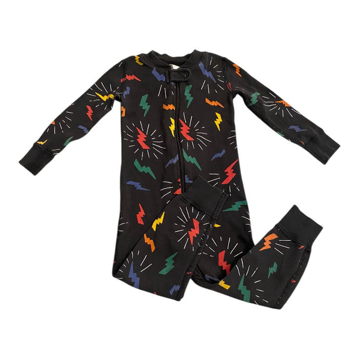 Size 2 Hanna Andersson black sleeper with colorful lightning bolts Default Title / 2 / Boy
