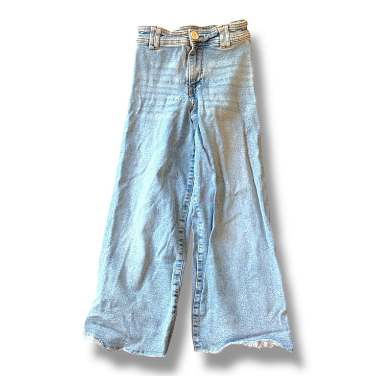 Size 9 Zara Wide Leg Raw Hem Jeans Default Title / 9 / Girl