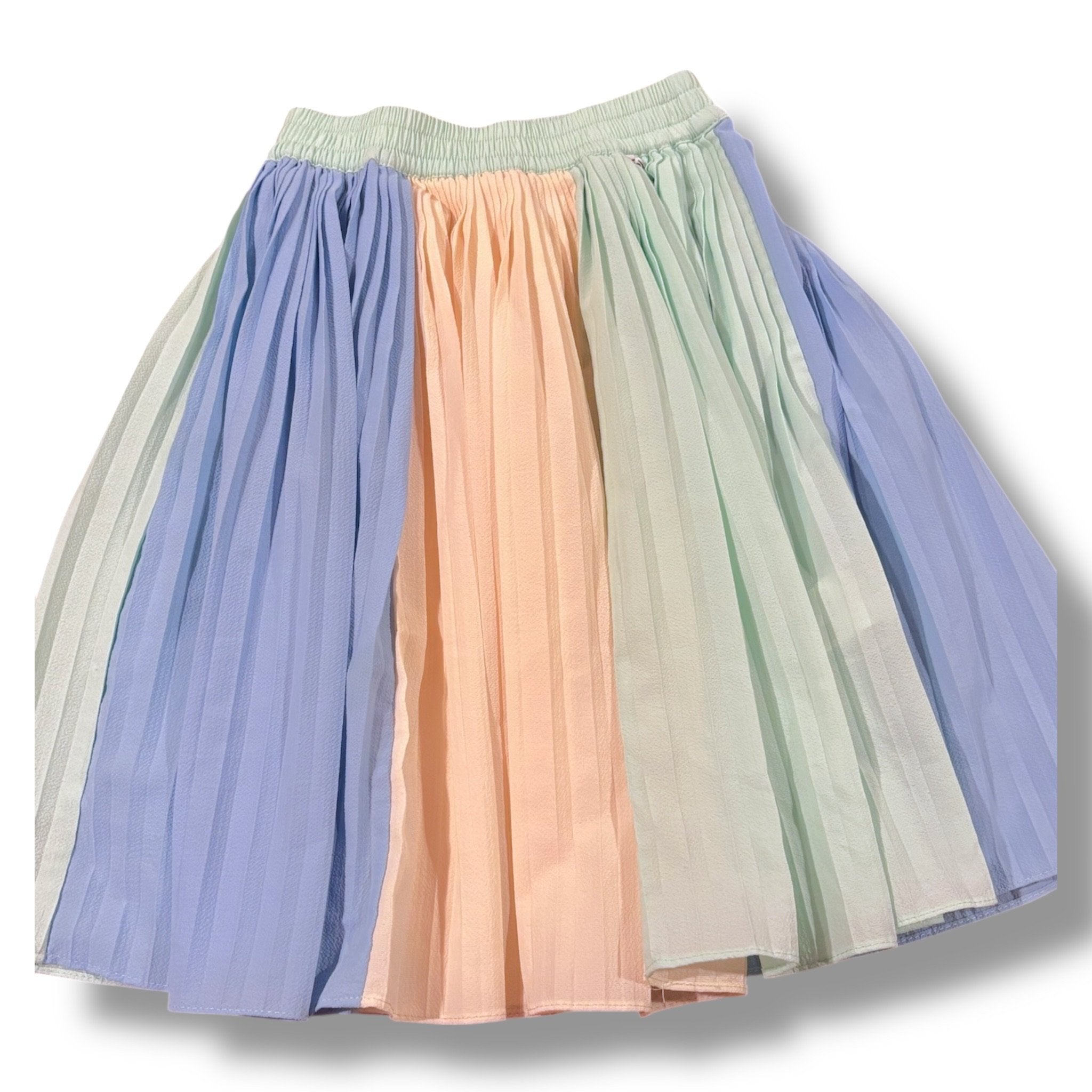 Size 7-8 Molo pastel blue/yellow/green pleated skirt Default Title / 8-Jul / Girl