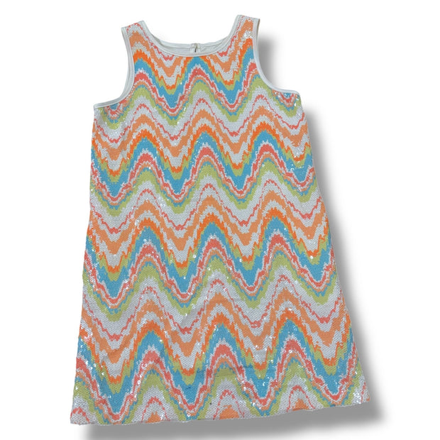 Size 8 Peek white dress w/ multicolored sequin front Default Title / 8 / Girl