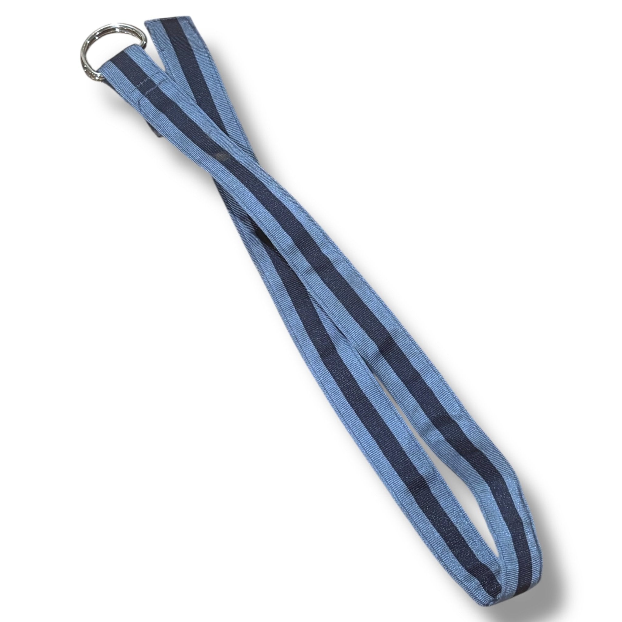 Size M Brooks Brothers light blue/navy grosgrain belt (untreated spot) Default Title / Medium / -